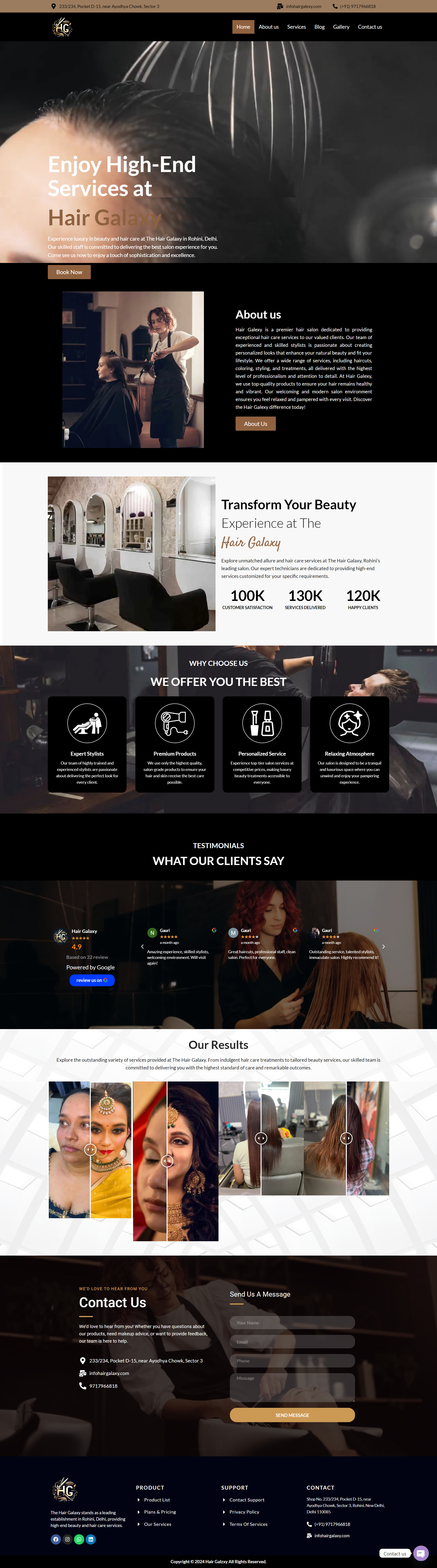 Salon Website Design 