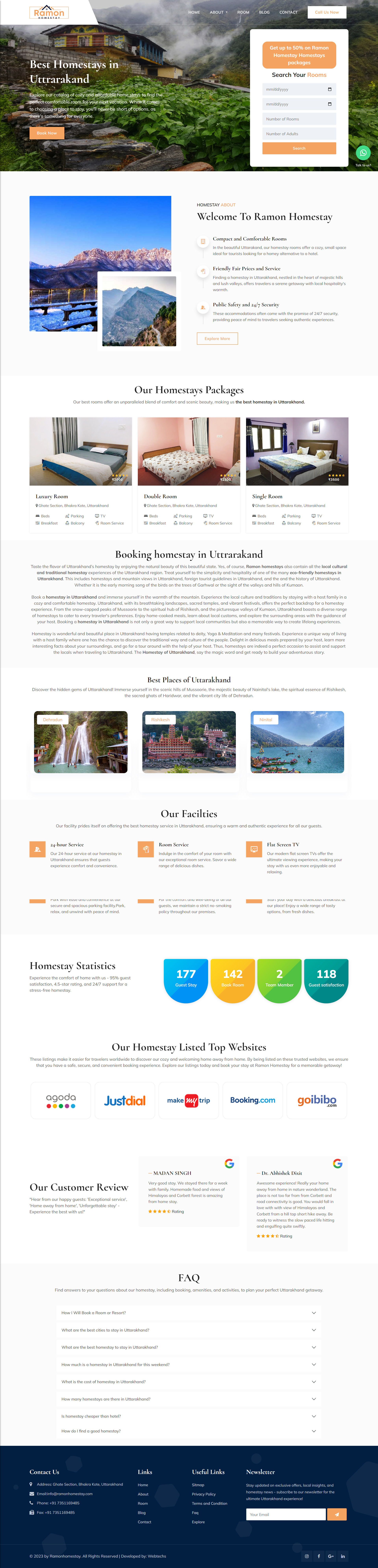 Homestay Website design