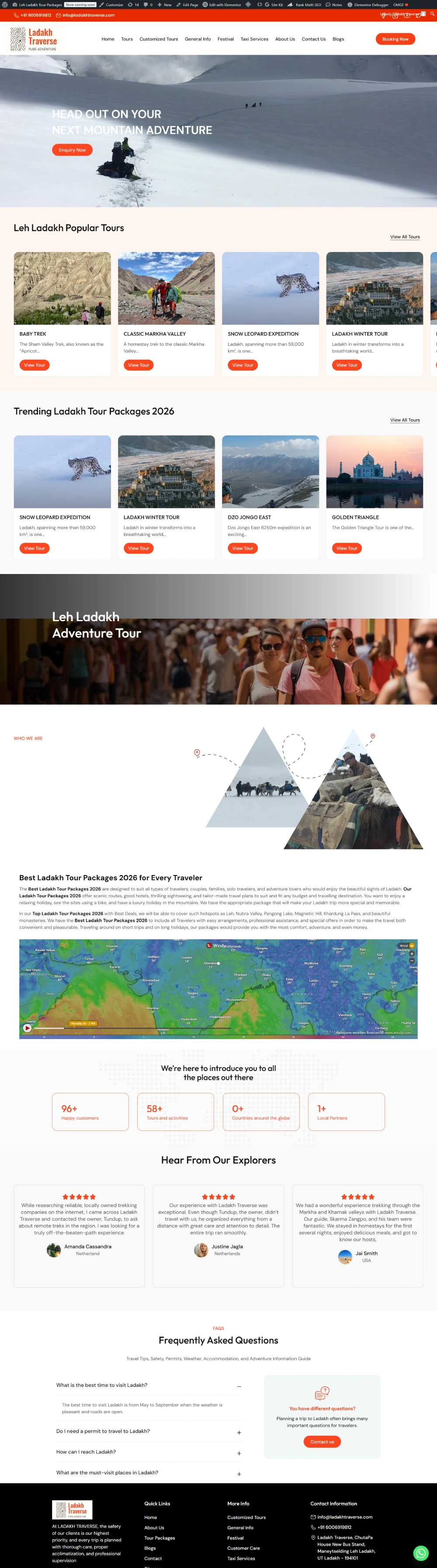 Ladakh Travel Website Design