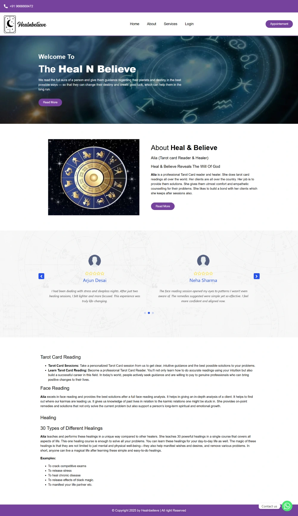 Tarot Website Design